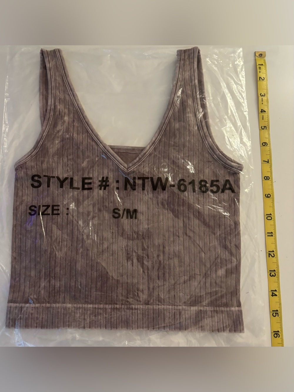 Zenana Washed Ribbed Cropped Tank Top in S/M & L/ XL in Mocha - Picture 4 of 6